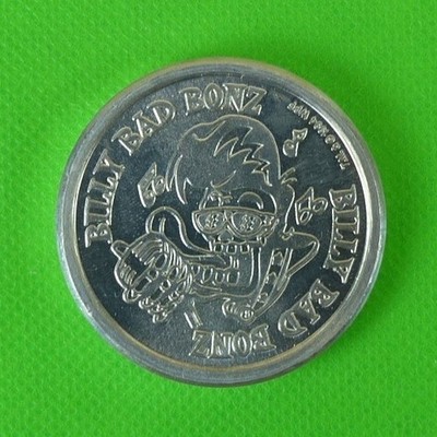 Aluminum POG Slammer Billy Bad Bonz WPF 1994 World Pog Federation #9 Slaminator