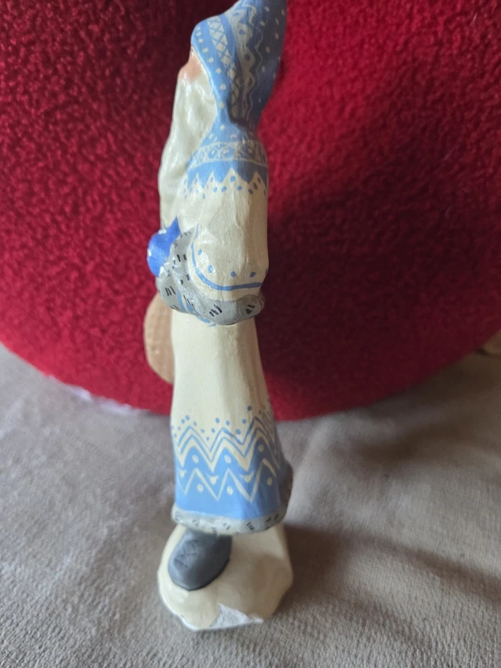 Papá Noel vintage Vaillancourt 2005/51 con abrigo azul RARO 6,5 pulgadas Foto 4 de 4