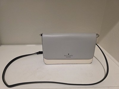 Kate Spade New York Madison Willow Crossbody Handbag Black Cream Gray Purse