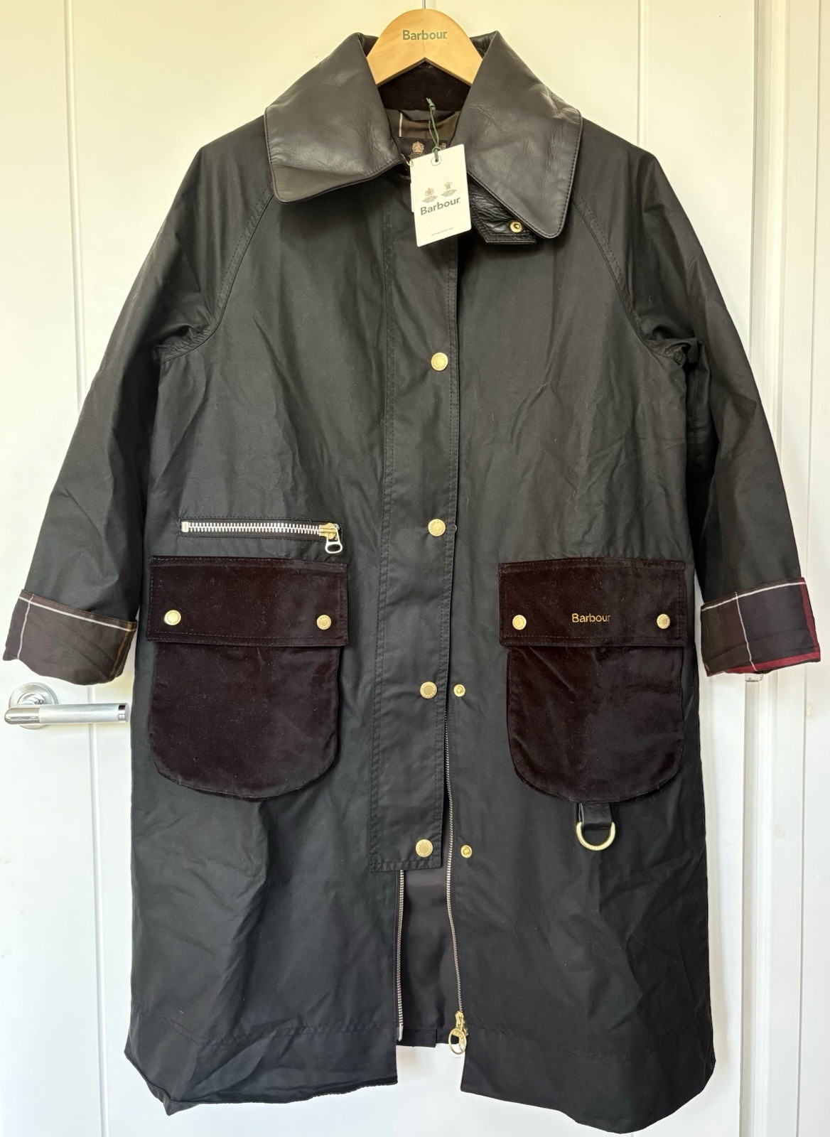 Barbour Women's Townfield Wax Jacket UK 10 Black RRP £399