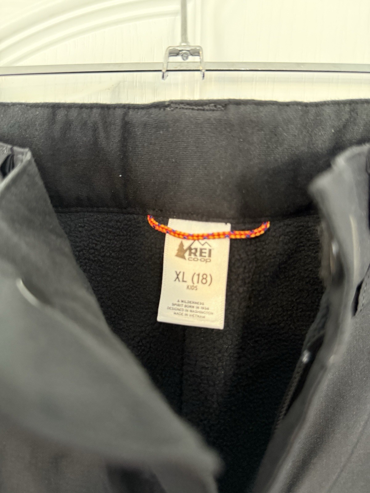 REI CO-OP Kids Ski Pants Fleece Lined Black XL(18)