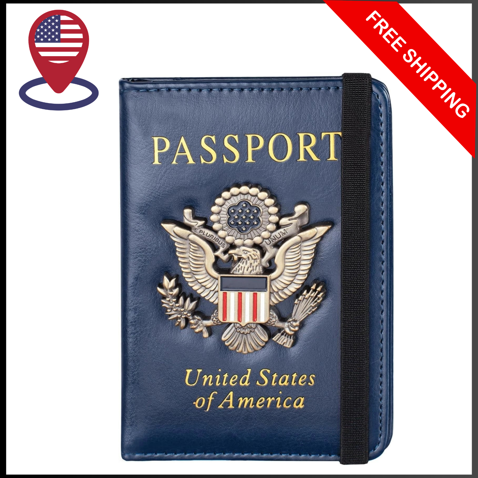 Passport Holder Cover and Card Case Slot Combo RFID Blocking Leather Travel Pass-image