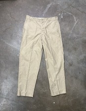 Vintage 1970s Khaki Sears Work Clothing Work Pants Perma Prest Talon Zip 34x29