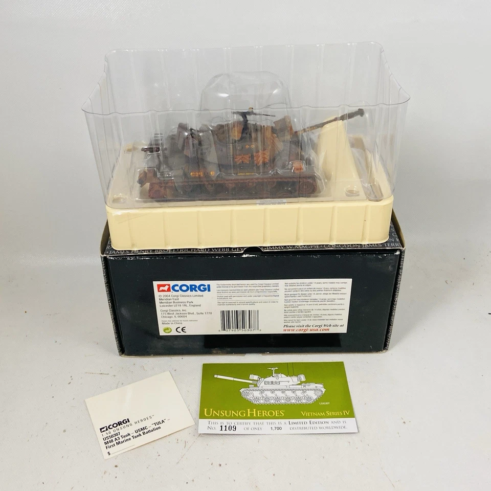 🌟Corgi US50307 Die Cast 1/50 Vietnam Series IV M48 A3 Patton Tank, USMC "Tula" - Image 2 of 4