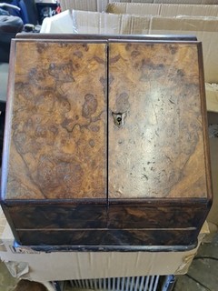 Walnut Burr Victorian Writing Box