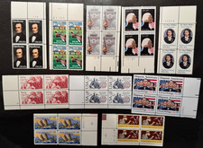 US, Group of 10 Different 20 Cents PLATE BLOCKS of 4 Mint Never Hinged - lot A