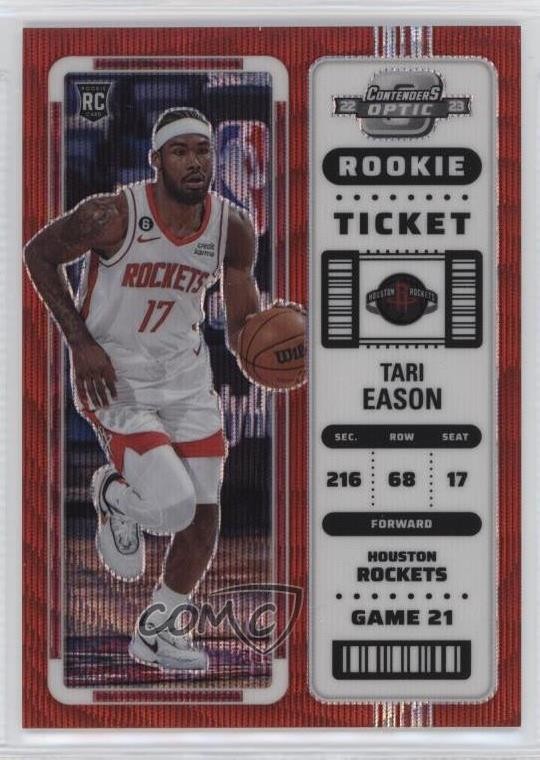 2022-23 Panini Contenders Optic Rookies Asia Red Wave Prizm Tari Eason #10 1u6