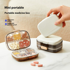 Portable ten-compartment pill organizer with large capacity for morning, noon an