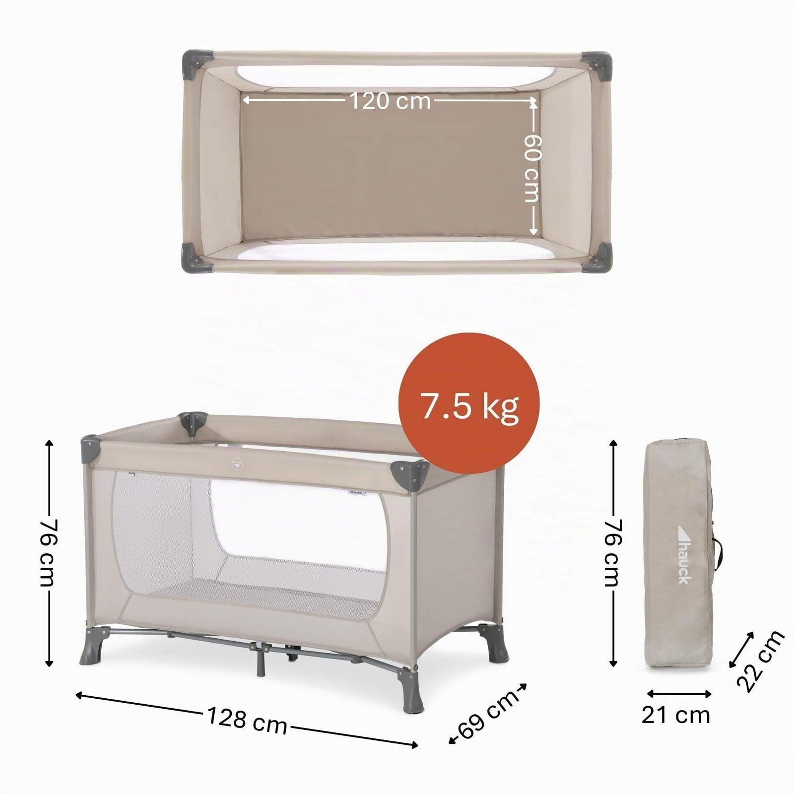 hauck Lettino da Viaggio Dream N Play Culla Neonato Fino a 15kg Letto Pieghevole foto 4