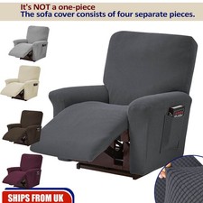 4 Pce Recliner Covers Stretch Jacquard Armchair Chair Slip Covers-NOT one-piece