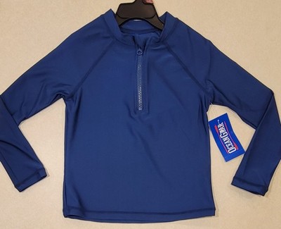 NWT OG Ocean Gear Blue L/S Swim Top Boy's Size 6-7 UPF 50+