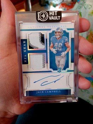 2023 National Treasures Jack Campbell Rookie NFL Gear Combos Sock Auto #10/25 RC