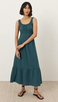 #ad Flash Sale Pact Organic Coastal Double Gauze Cami Dress Deep Aqua $68.99