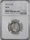 1912-S  25C  BARBER SILVER QUARTER  SAN FRANCISCO  NGC VG8  #8405237-006