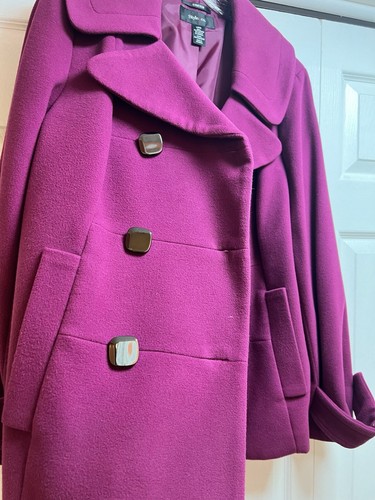 Purple Double Breasted Button Women jacket Size L. Excellent Pre Owned Condition - Picture 4 of 13