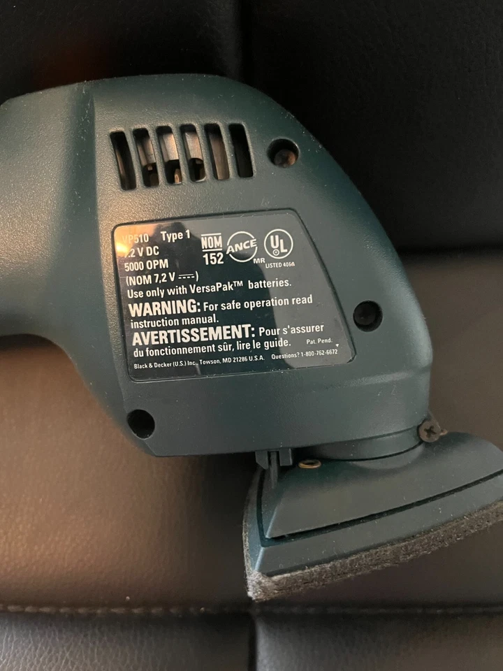 Black & Decker VersaPak VP510 Cordless Detail Sander 7.2V  - Bare Tool - NICE - Image 3 of 4