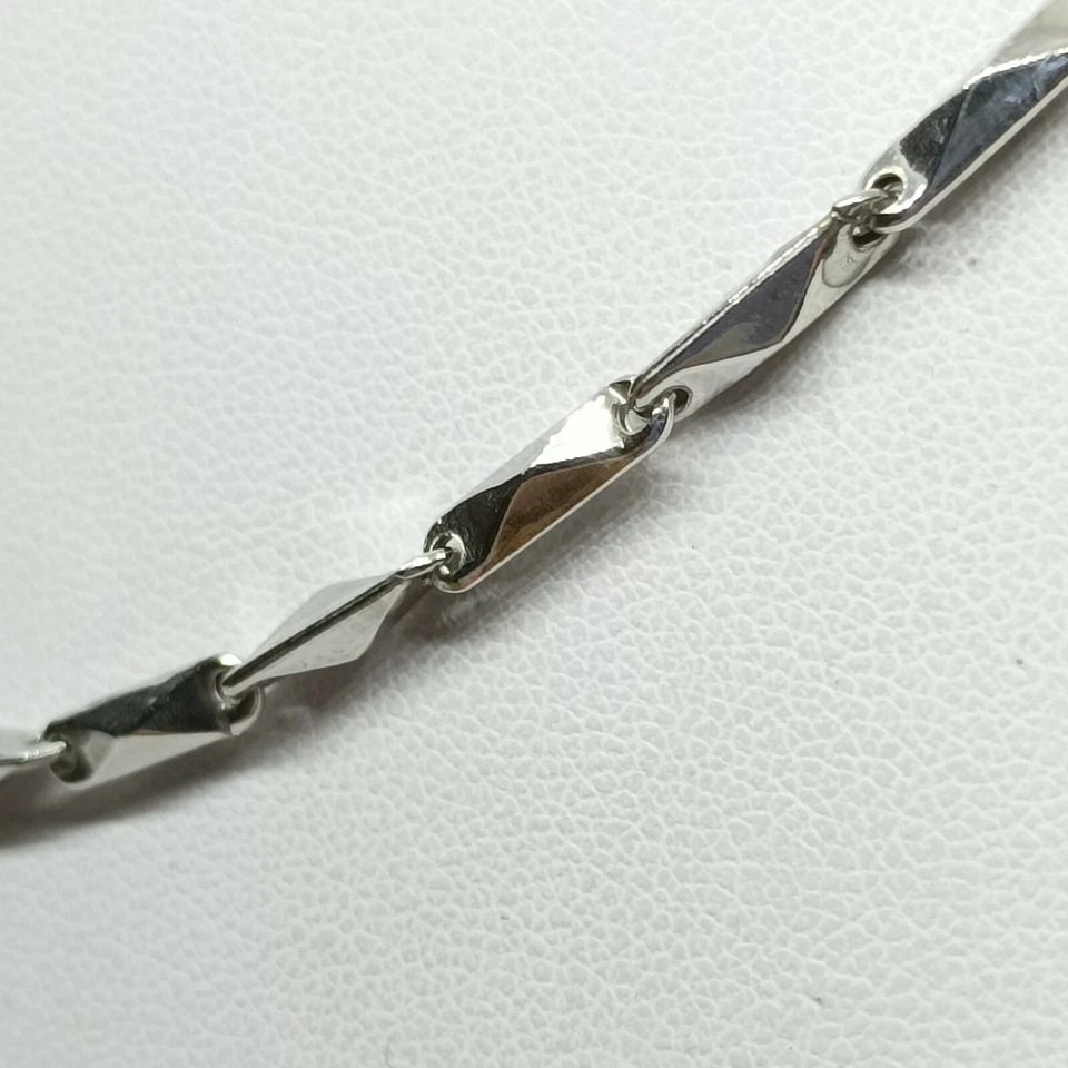 COLLANA ARGENTO MAGLIA LINGOTTINI RODIATA CM 60 MASSICCIA gr. 10,30 EXPLOIT - Immagine 4 di 4