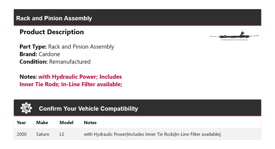 Conjunto de piñón y cremallera Saturn LS 2000 cardona Foto 2 de 4