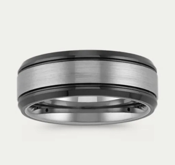 Shane Co Men's 8MM Titanium Max-T Comfort Fit Wedding Band With