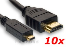 10 Pack Lot 10ft Micro HDMI Cable Male Converter 4K GoPro HERO 9 8 7 6 5 4 Black