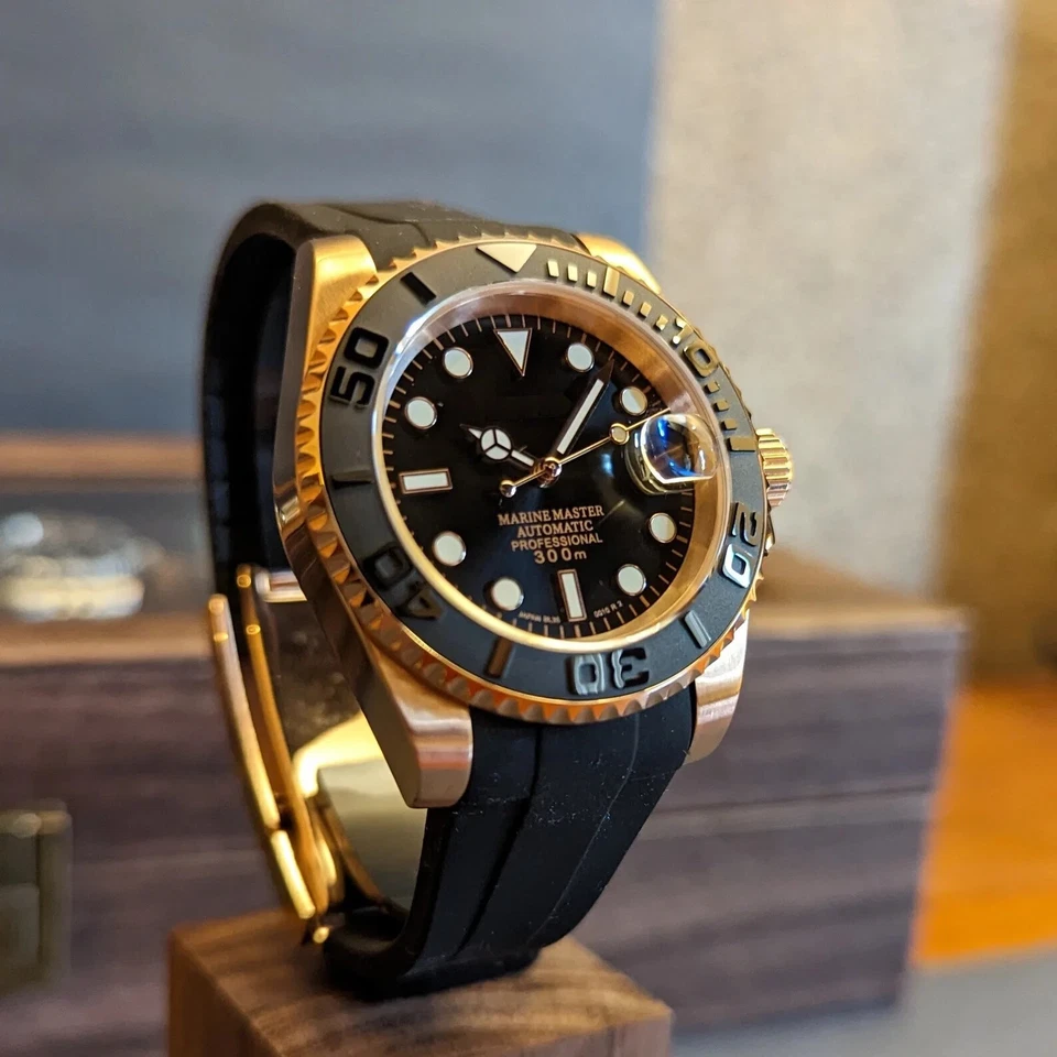 40mm Rose Gold Yacht Master Style Sk Mod Watch w/ NH35 Automatic Movement - Image 4 of 4