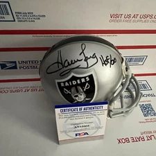 HOWIE LONG SIGNED RIDDELL AUTHENTIC RAIDERS  MINI HELMET  PSA AN15005