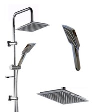 DOCCIA ASTA SALISCENDI KIT COMPLETO COLONNA DOCCIA CROMATA SOFFIONE DOCCETTA