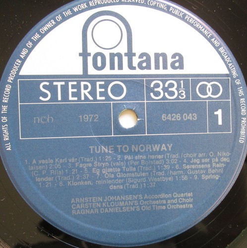 TUNE TO NORWAY 1972 Fontana Stereo 6426 043 NM/EX - Picture 2 of 5