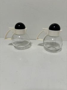 Lot Of 2 Stoha Germany Jar Dispenser for Sugar Creamer Syrup MCM Beige/Black