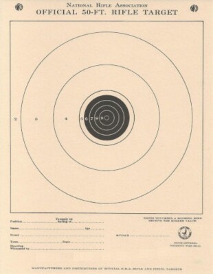 (5000) Official NRA TQ-1/1(P) [A-1] 50 Foot Rifle Target [7'' x 9''], SHIPS FREE