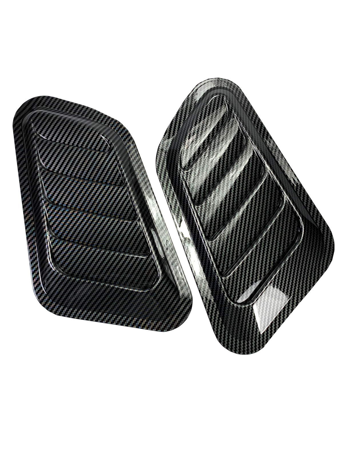 Carbon Fiber Look Racing Hood Fender Air Vents Plastic Grills Molding
