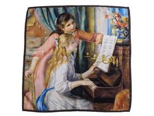 Battisti Pocket Square / Bandana Renoir Girls at the Piano Impressionist Art Pai