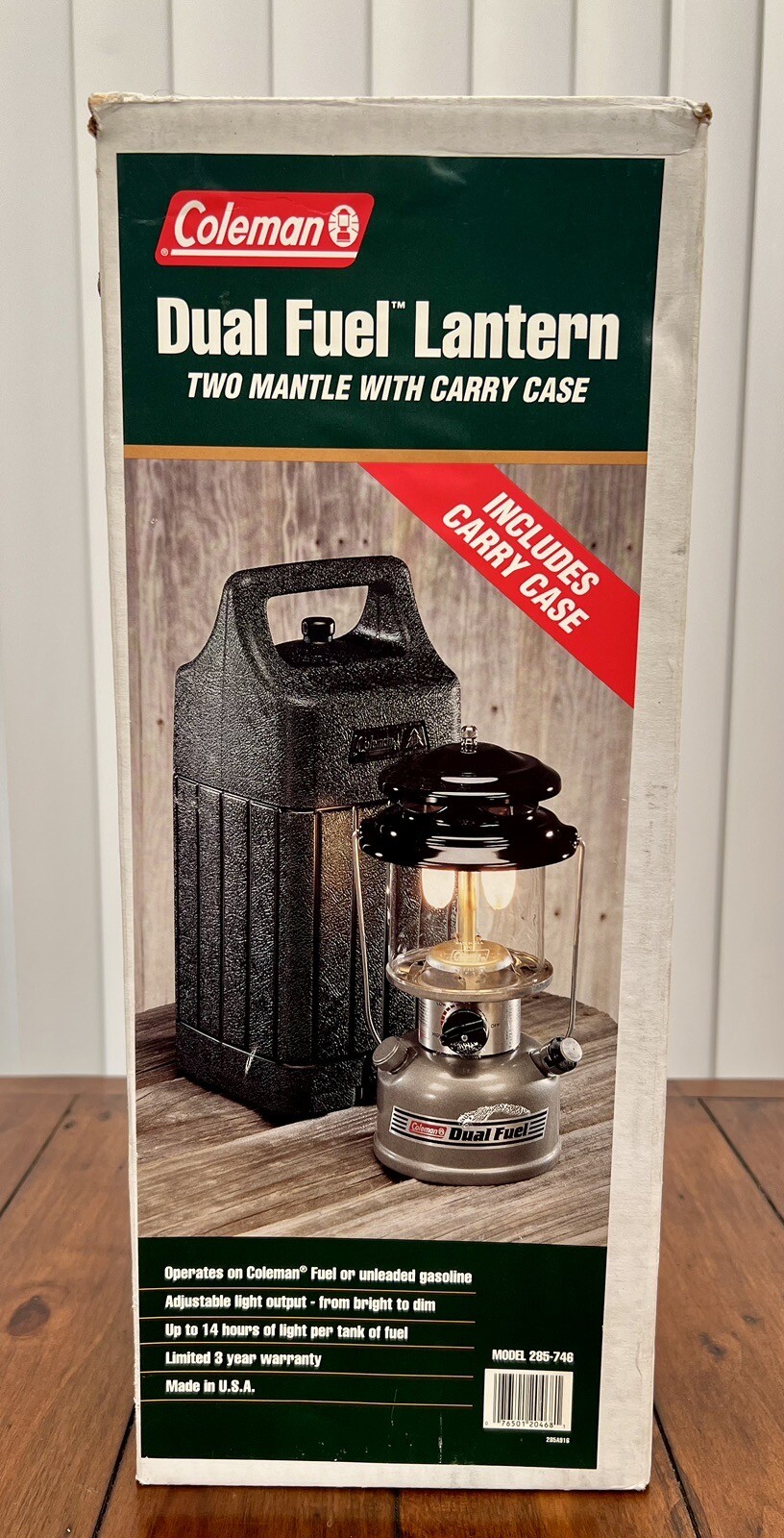Coleman Model 285746 Duel Fuel Lantern 2 Mantle W/ Carry Case, Made