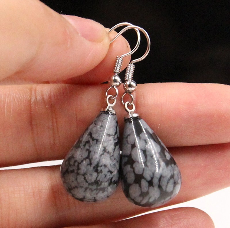 Pendientes colgantes/gotas simples de playa y náutica de escorpio de jade negro