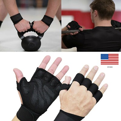 Half Finger Work Out Gym Gloves Weight Lifting Exercise Fitness    USA SELLER !!