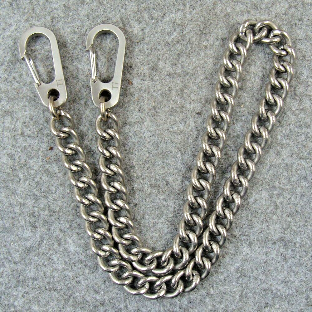 Titanium Bag Wallet Chains Keychains Fob Pants Chain  + Snap Hooks, 17.75 INCHES