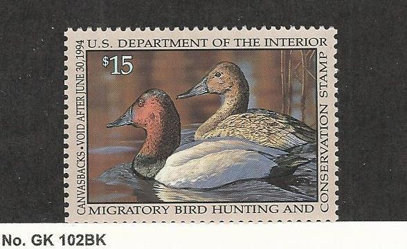 切手60 United States, Postage Stamp, #RW60 Mint NH, Duck Stamp 1993 | eBay