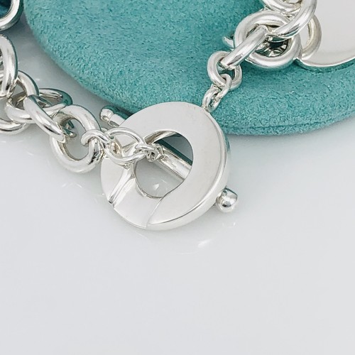 8.25" Tiffany & Co Heart Tag Toggle Blank Charm Bracelet in Sterling Silver - Picture 5 of 7