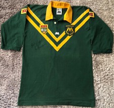Vtg Australia Kangaroos 1994 Signed Paul Sironen Players Jersey Men 110cms L XL