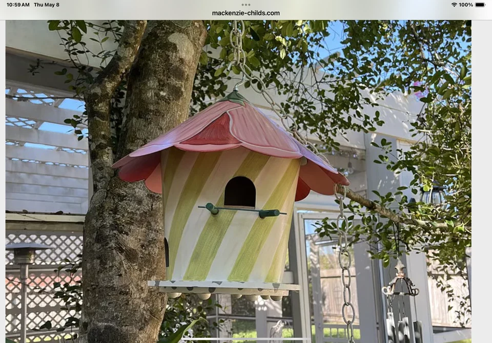 Mackenzie Childs Hollyhock Birdhouse - Nuevo en caja Foto 2 de 2