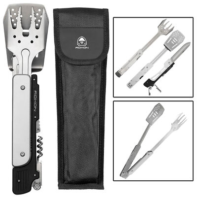 Roxon 6-in-1 Grillbesteck Multi BBQ Tool Camping Grillgabel Grillzange Grillen