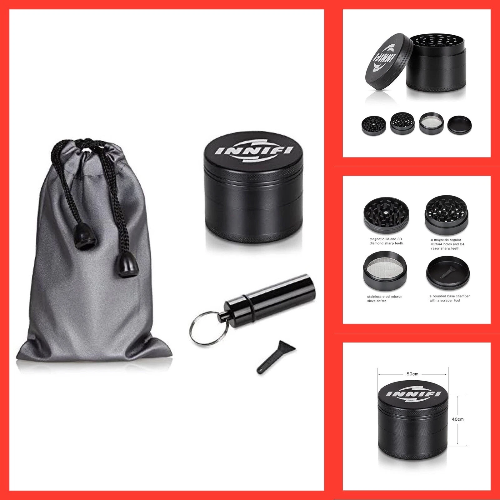 10 Pack/ High Quality Spice and Herb Grinder -Best Seller 4-Piece Design 10 Pcs
Opens in a new windo