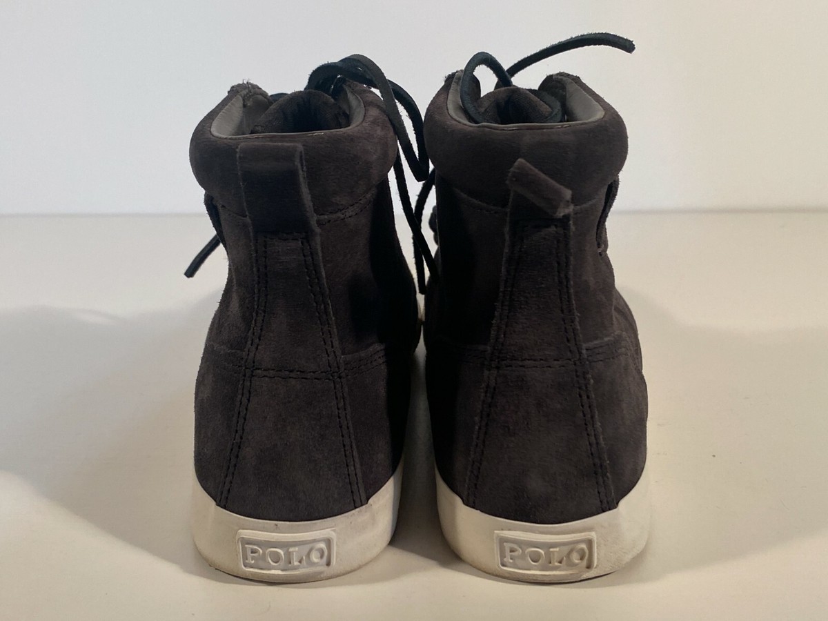 Polo Ralph Lauren Tedd Charcoal Suede Ankle Boots Men Size 