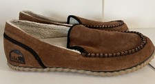 SOREL Dude Moc Suede Faux Fur House Shoes Moccasin Slippers 13
