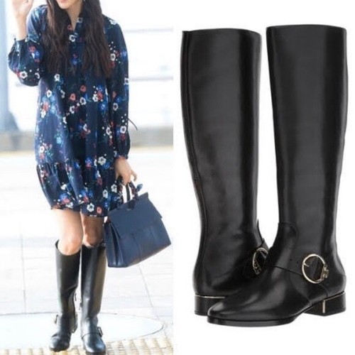 New! TORY BURCH Sofia Buckled Riding Boot Black Leather Size 5 M40343 MSRP  $498 | eBay