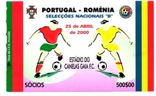 Ticket Portugal - Romania 25.04.2000 B-Teams