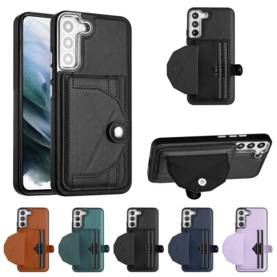 Leder Kartenfächer Ständer Etui Abdeckung für Samsung S21FE S22 S22Ultra S23Plus 5G