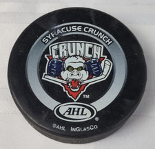 SYRACUSE CRUNCH AHL INGLASCO HOCKEY PUCK OFFICAL GAME USED PUCK MEMORABILIA