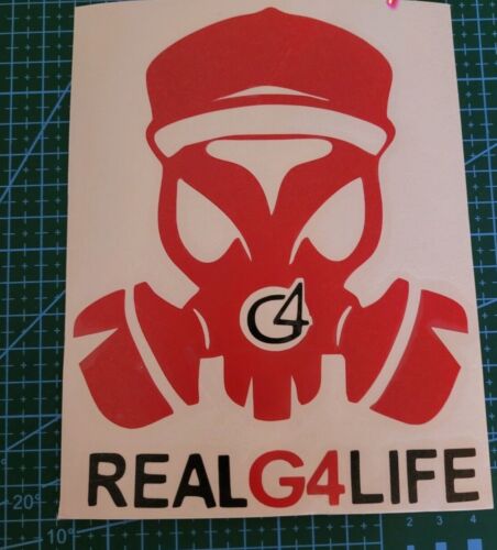   PEGATINA DE VINILO REAL G4 LIFE NUEVO ESTILO COLOR ROJO Y NEGRO - Imagen 1 de 2