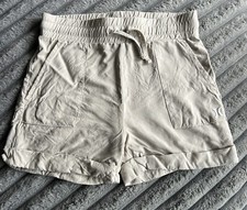 Hurley Drawstring Cuffed Shorts Girls 8-10 S Tan Lining Elastic Waist Pockets 